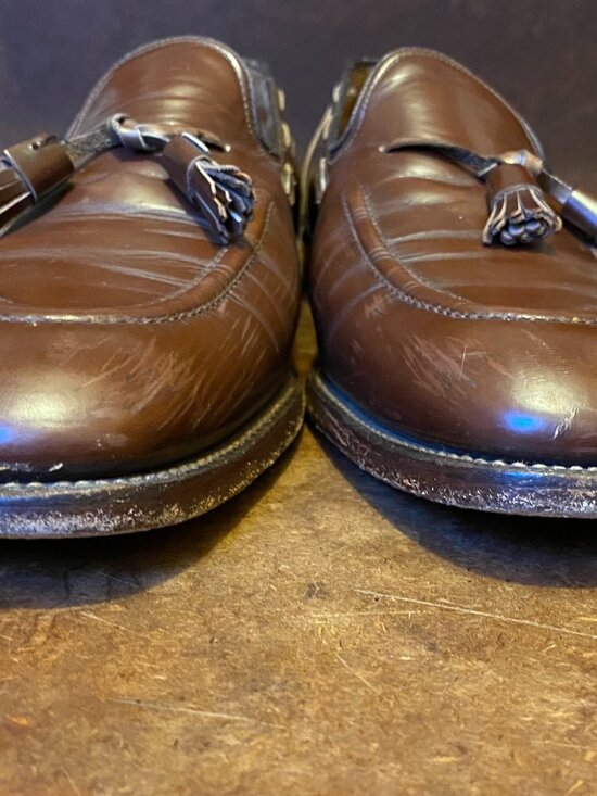 Vintage Alan McAfee London England Bullock Jones Brown Leather Tassel Loafers 11 main image 9